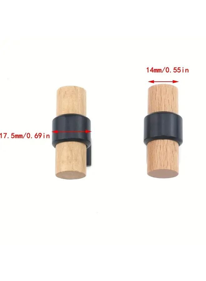 6pcs Black Zinc Alloy And Wood Cabinet Knobs Drawer Pulls With Hardware - Image 4